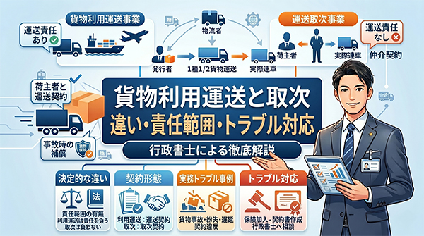 貨物利用運送と取次：違い、責任範囲、実務トラブル対応を徹底解説
